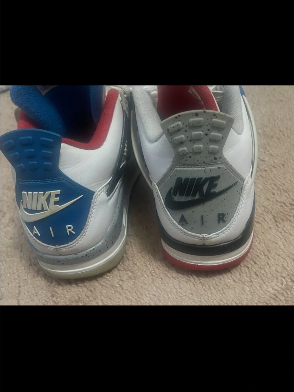 Jordan Men’s White Red and Blue Retro Sneakers